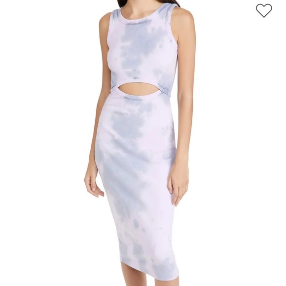 Ninety Percent NWT Organic Cotton Rib Cutout Midi Dress - Picture 1 of 6